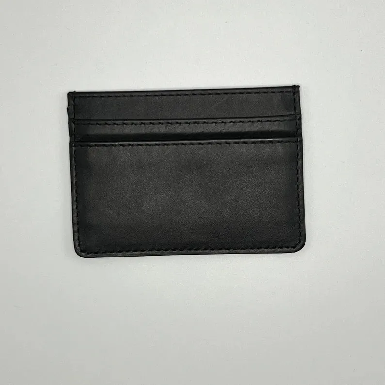 Leather Card Wallet, Minimalist Bank Card Case