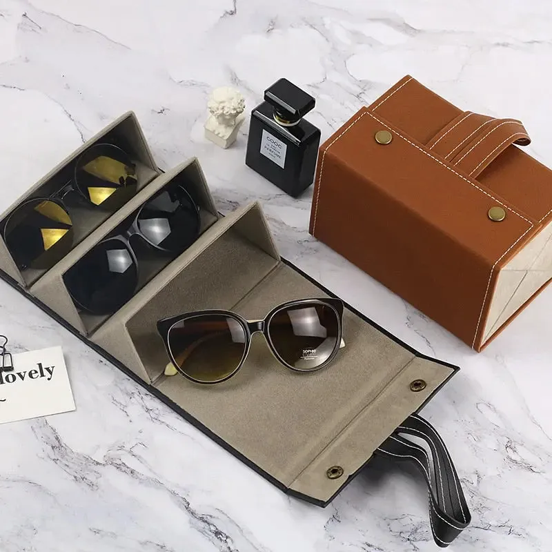 Leather Multiple Glasses Storage Case