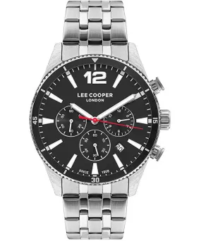 Lee Cooper  Men's Watch Black Dial Silver Metal Strap, LC07641.350