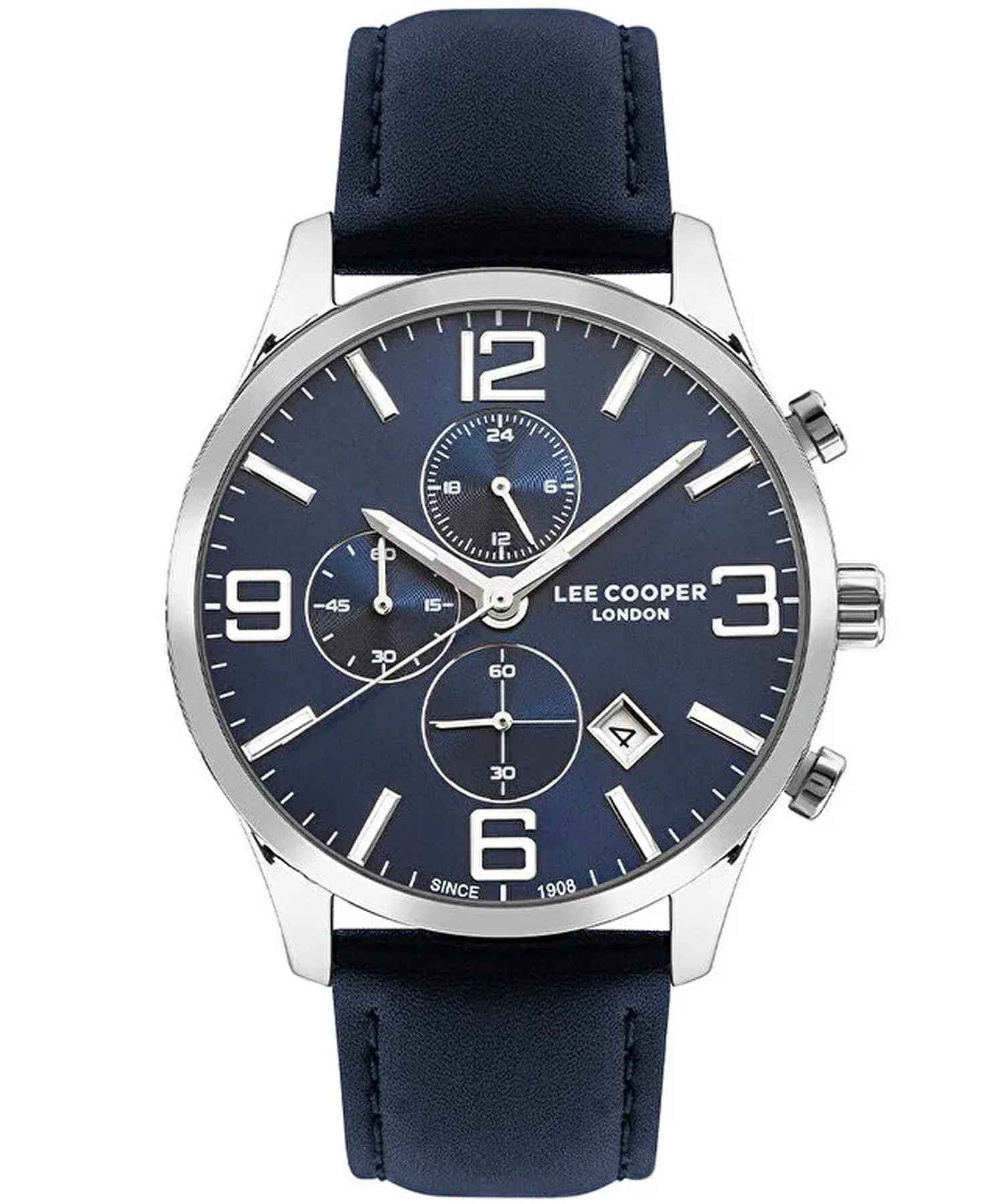 Lee Cooper  Men's Watch Blue Dial Blue Leather Strap, LC07713.399