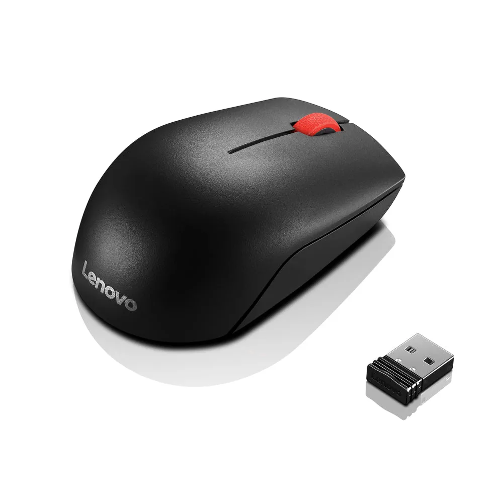 Lenovo Essential Compact - Mouse - Right And Left-Handed - 3 Buttons - Wireless - 2.4 Ghz - Usb Wireless Receiver - Blac