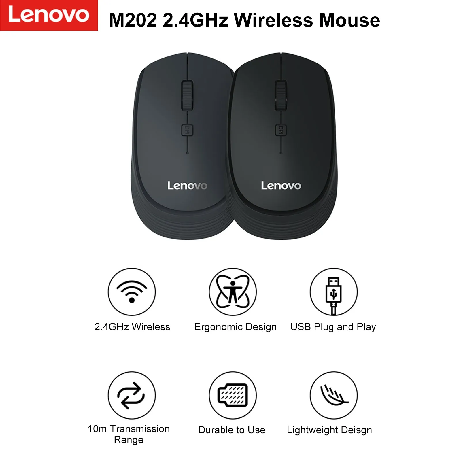 Lenovo M202 2.4GHz Wireless Mouse