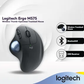 Logitech Ergo M575 Wireless Trackball Mouse with Optical and Precision Tracking | Ergonomic Design | Maximum Comfort