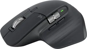 Logitech MX Master 3S - Wireless Performance Mouse with Ultra-Fast Scrolling, Ergonomic, 8K DPI, Glass Tracking, Silent Clicks, USB-C, Bluetooth, Windows, Linux, Chrome - Dark Gray