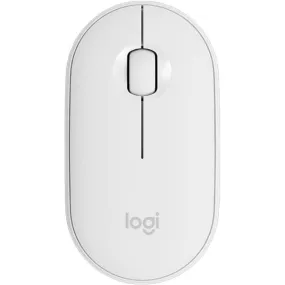 Logitech Pebble M350 Wireless Mouse with Bluetooth or USB - Off White