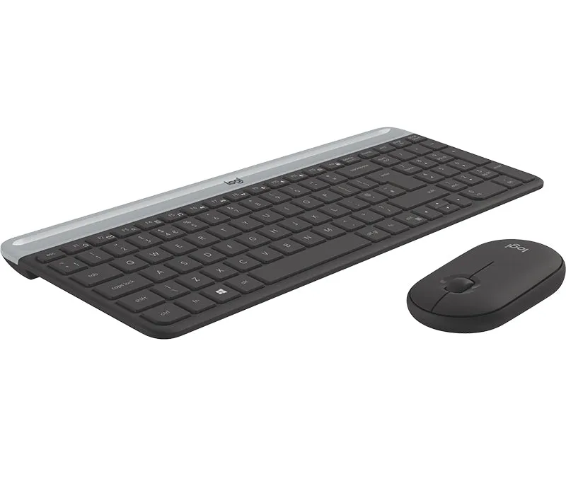 Logitech Slim Wireless Combo Mk470 - Keyboard And Mouse Set - Wireless - 2.4 Ghz - Qwerty - Uk - Graphite