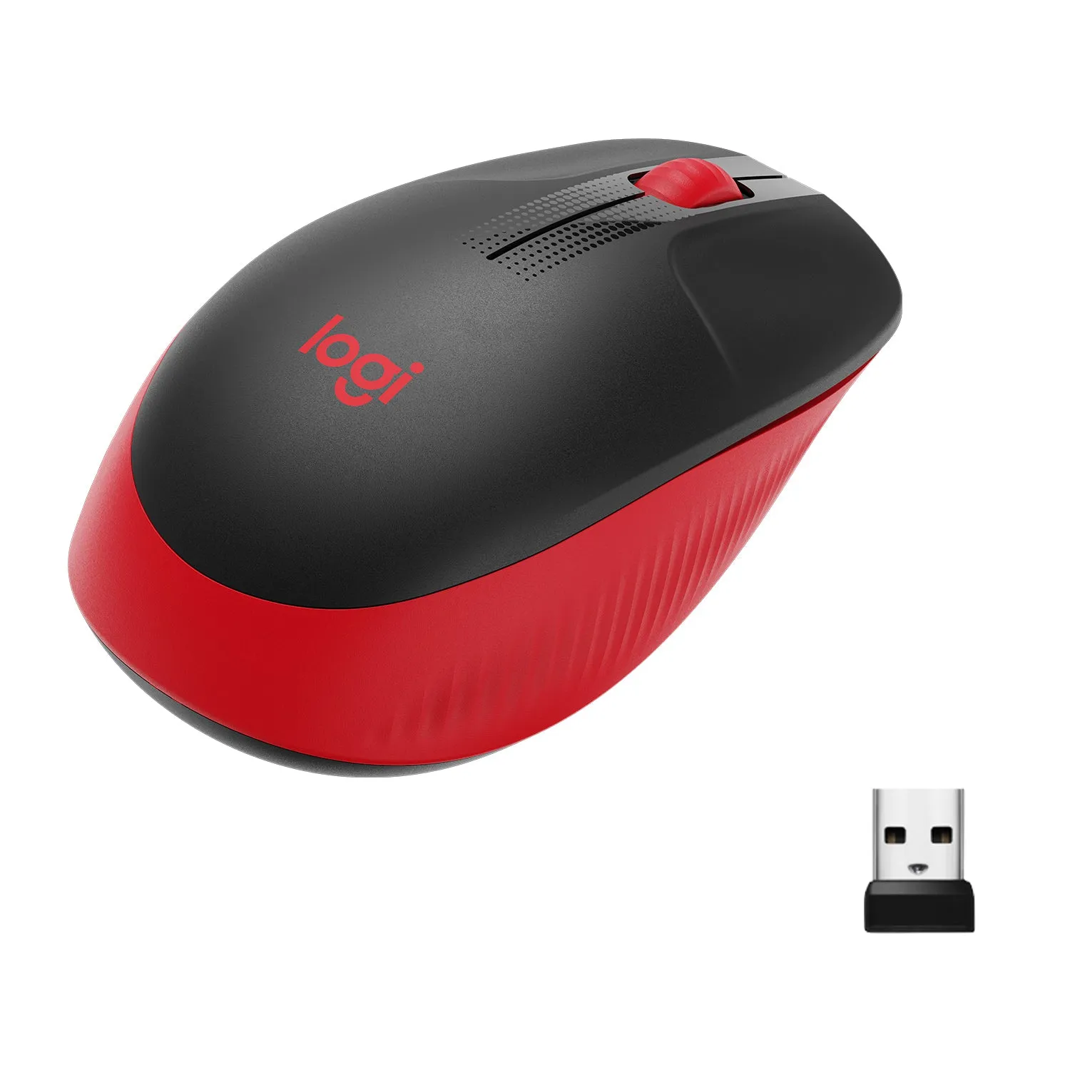 M190 Full-Size Wireless Mouse - Red