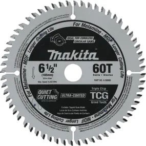 Makita (A-99998) 6-1/2" 60T (TCG) Carbide-Tipped Plunge Saw Blade, MDF, Laminate