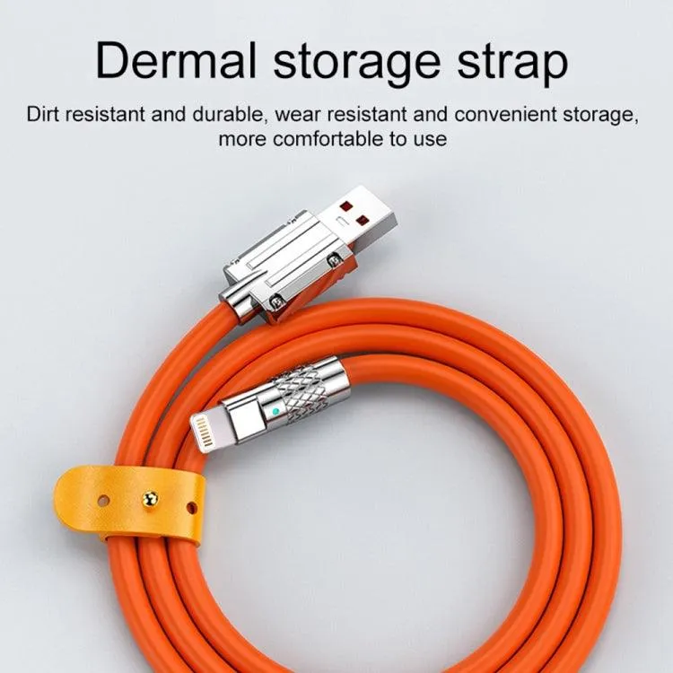 Mech Series 6A 120W USB-C to 8 Pin Metal Plug Silicone Fast Charging Cable - 1.2m Length