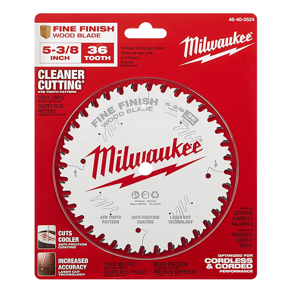 Milwaukee 48-40-0524 5-3/8 in. 36T Fine Finish Circular Saw Blade