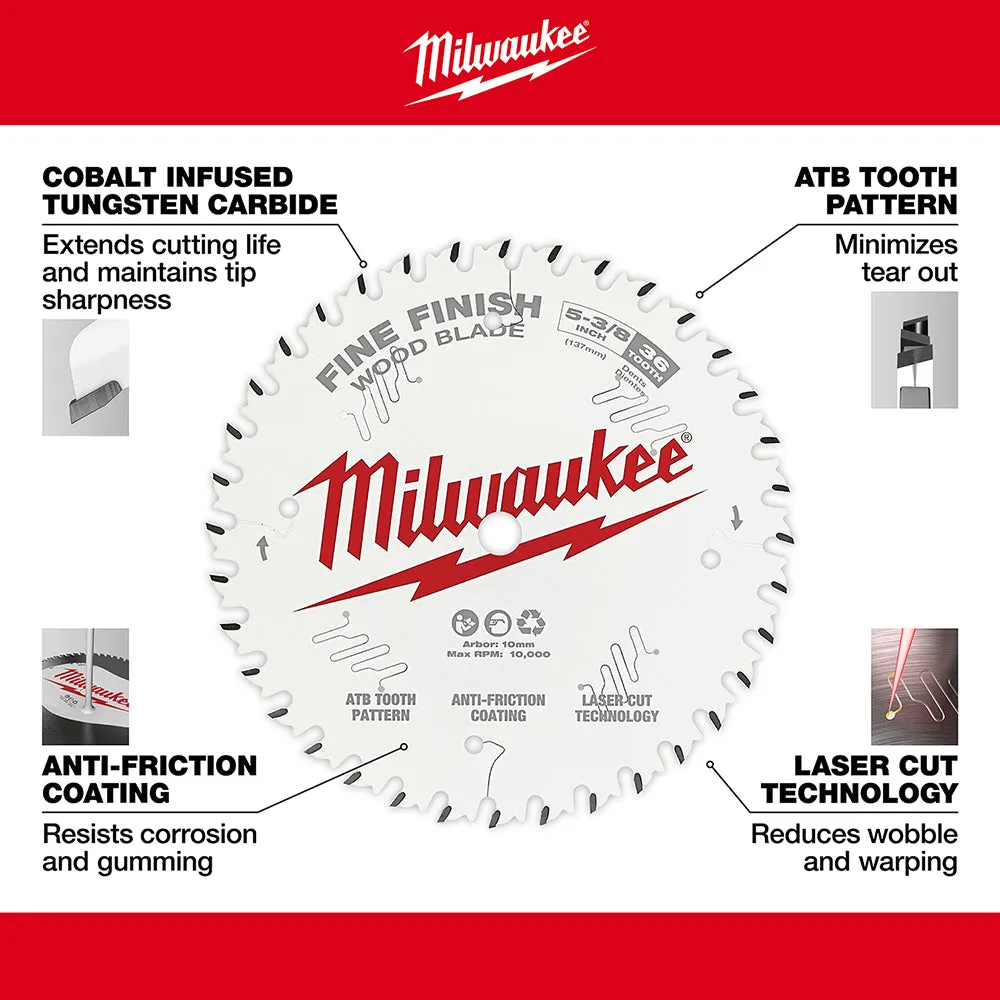 Milwaukee 48-40-0524 5-3/8 in. 36T Fine Finish Circular Saw Blade