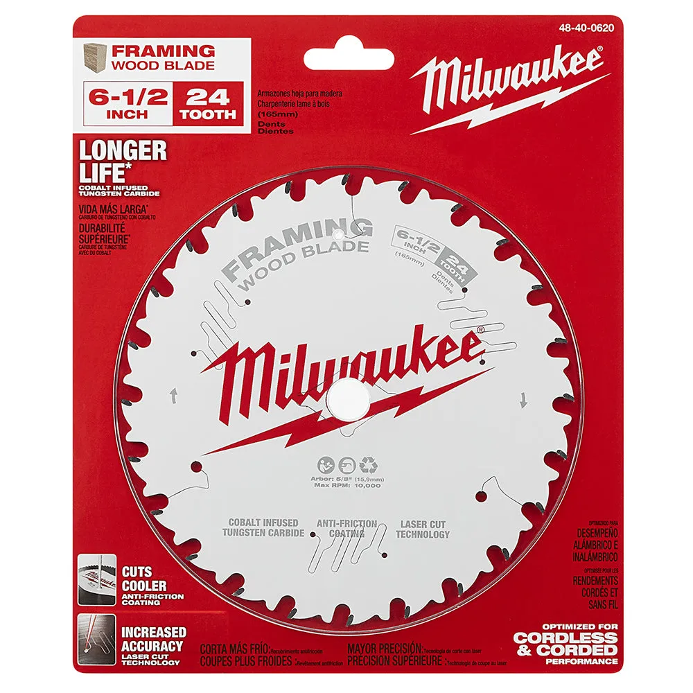 Milwaukee 48-40-0620 6-1/2 in. 24T Framing Circular Saw Blade