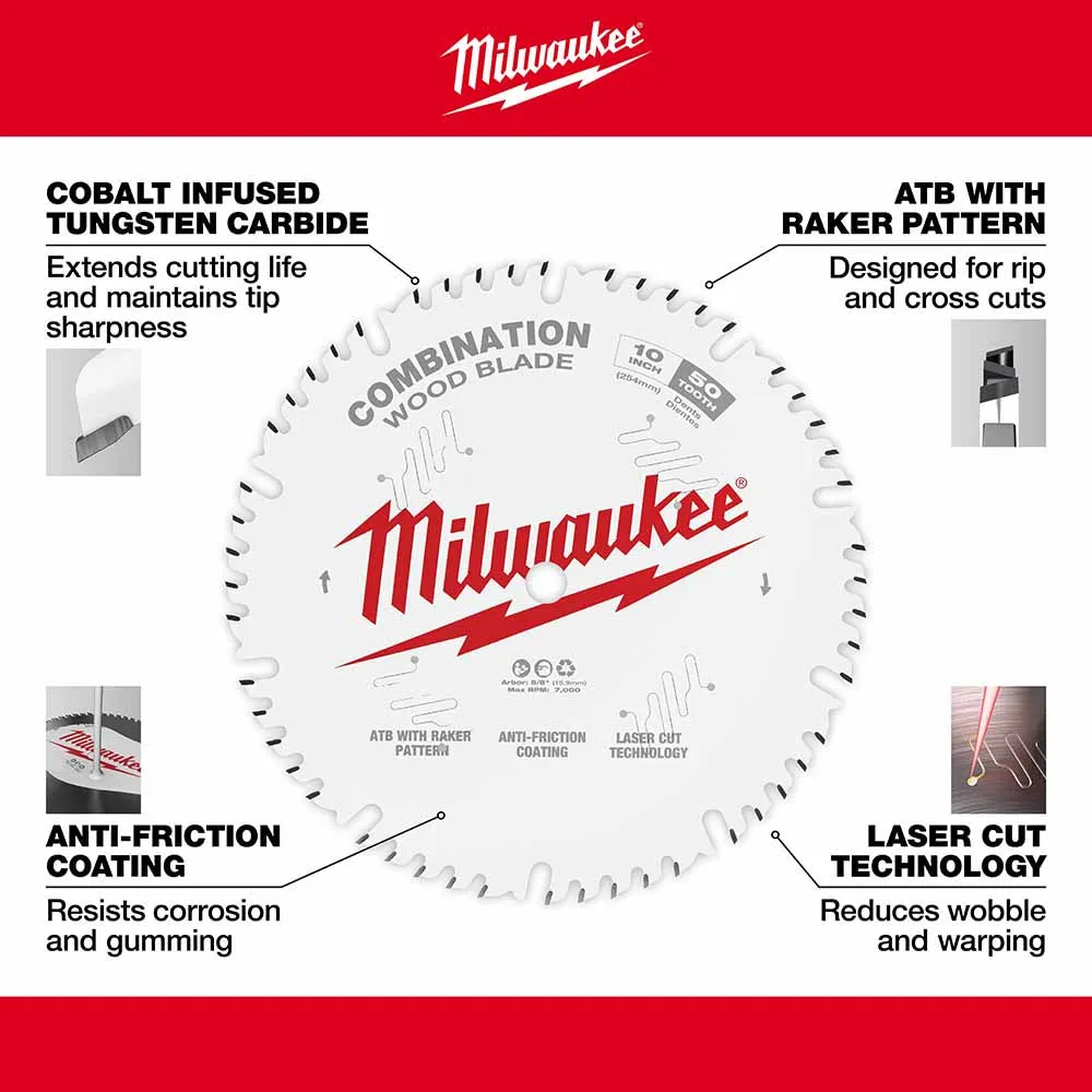 Milwaukee 48-40-1026 10" 50T Combination Circular Saw Blade