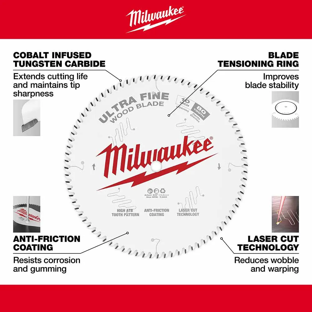 Milwaukee 48-40-1032 10" 80T Ultra Fine Finish Circular Saw Blade