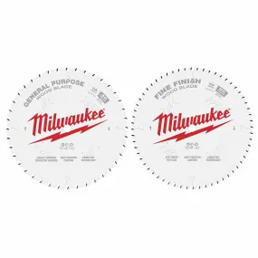 Milwaukee 48-40-1036 10" 40T   60T Two Pack Circular Saw Blades