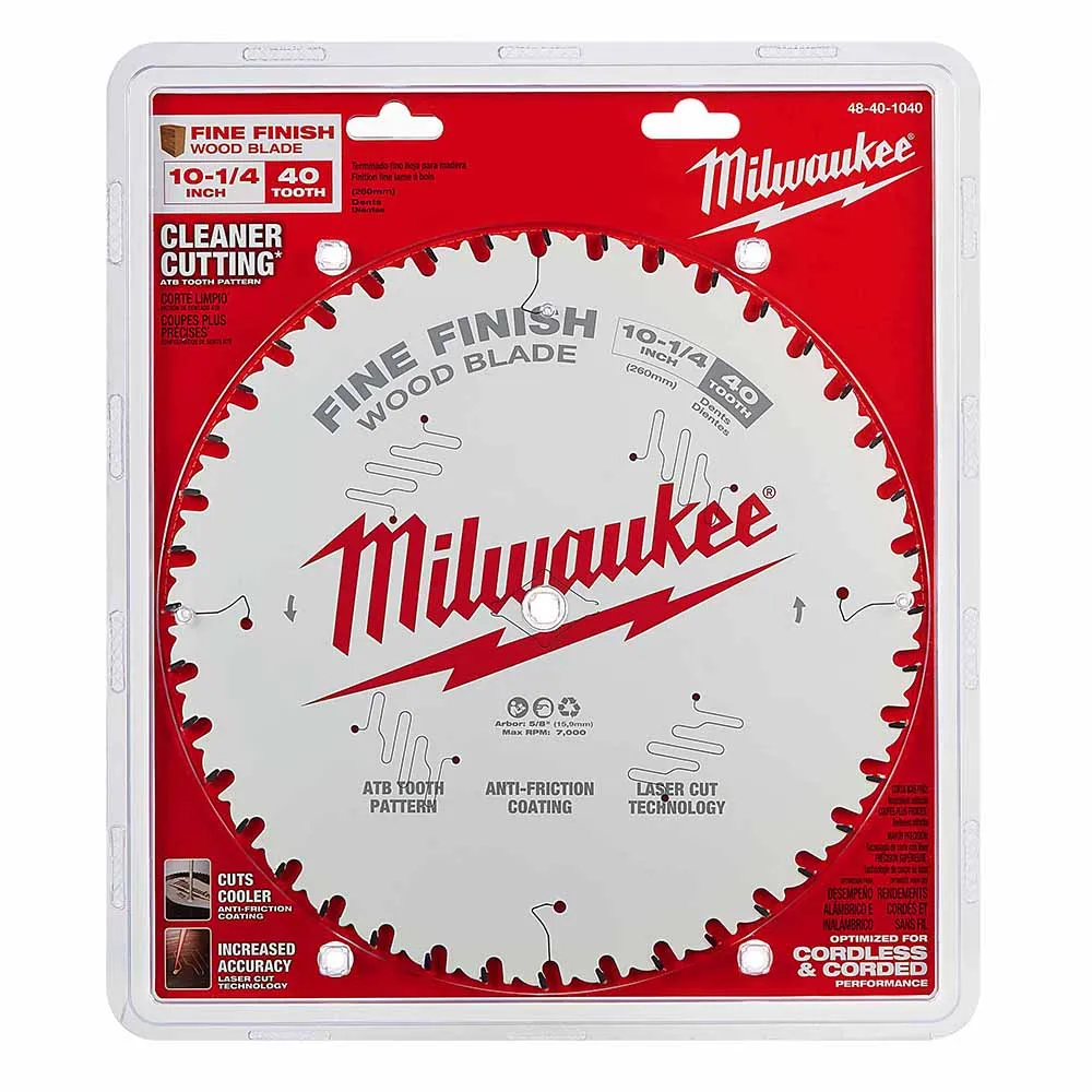 Milwaukee 48-40-1040 10-1/4" 40T Fine Finish Circular Saw Blade