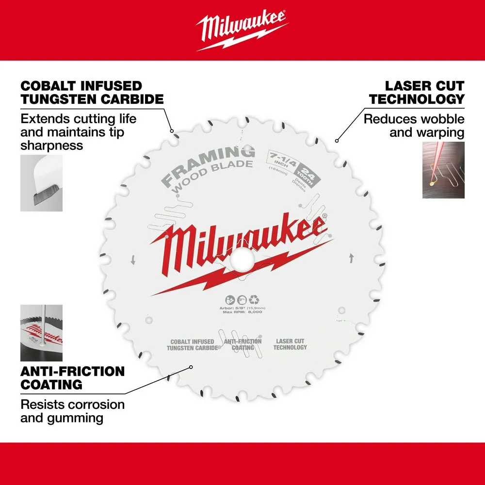 Milwaukee 48-40-1720 7-1/4" 24T Framing Contractor Pack (25PK)