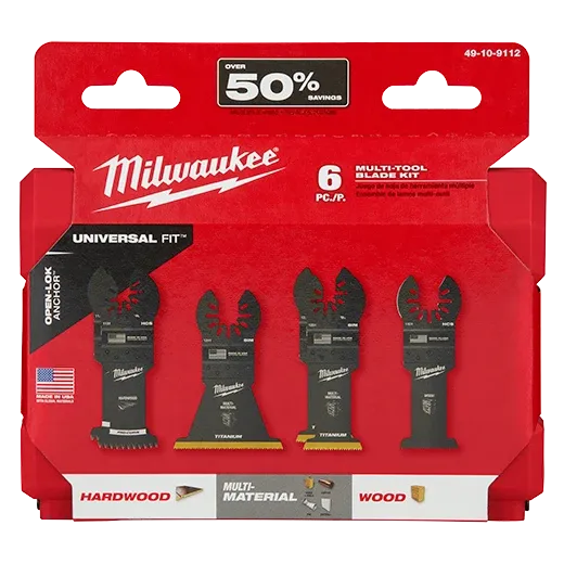 Milwaukee 49-10-9112 OPEN-LOK™ Multi-Tool Blade Variety Kit 6PC