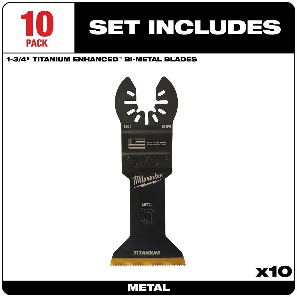 Milwaukee  49-25-1269 Milwaukee® OPEN-LOK™ 1-3/4" TITANIUM ENHANCED BI-METAL METAL BLADES 10PK