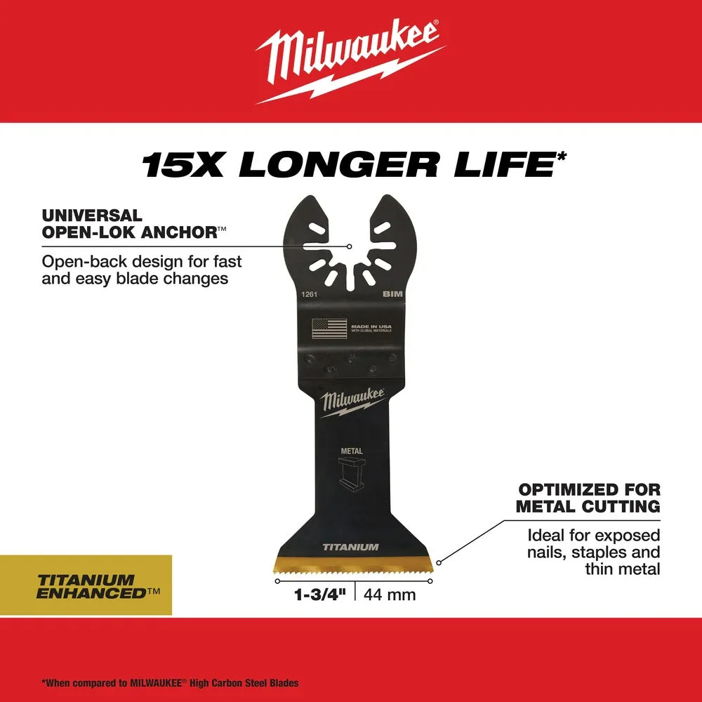 Milwaukee  49-25-1269 Milwaukee® OPEN-LOK™ 1-3/4" TITANIUM ENHANCED BI-METAL METAL BLADES 10PK