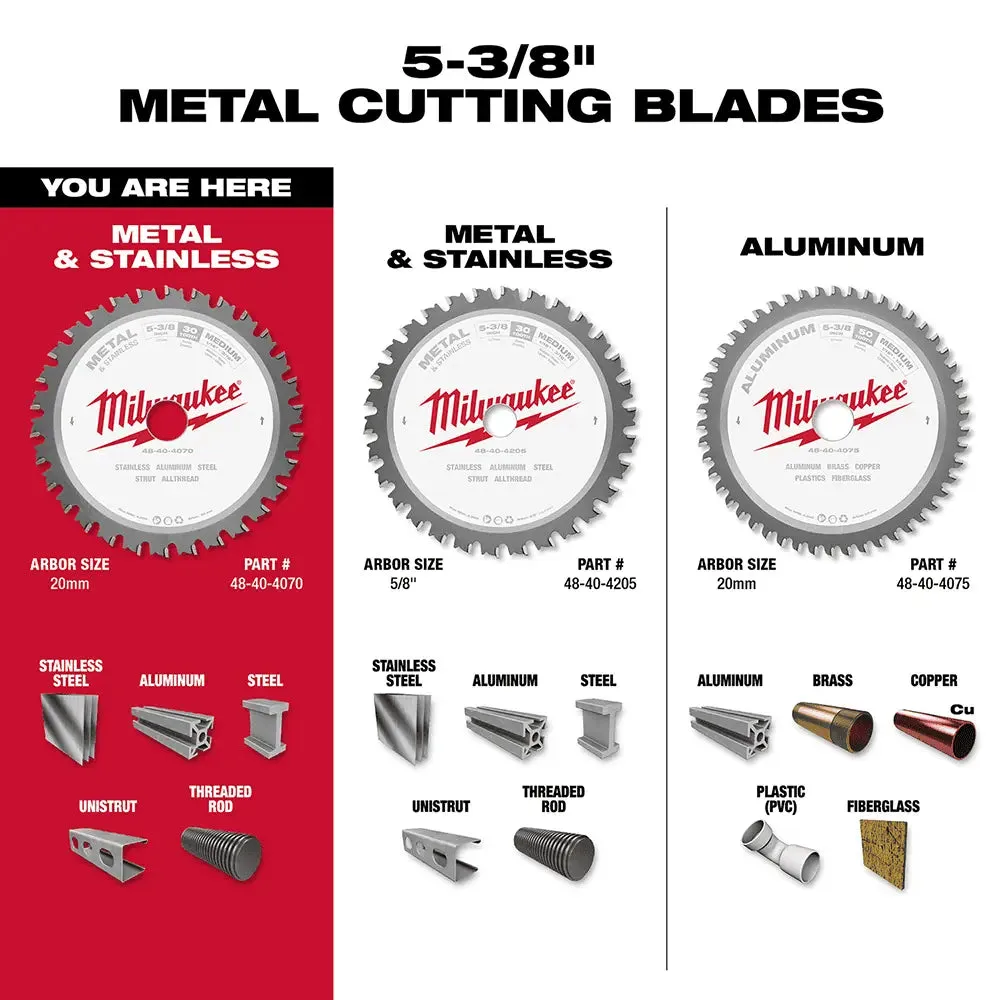 Milwaukee 5-3/8" Metal Cutting 30-T Circular Saw Blade, (Single Blade)