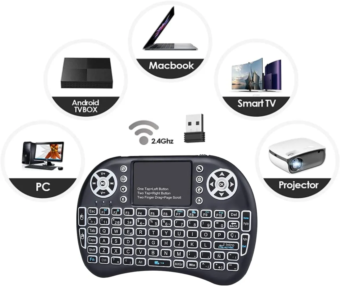 Mini Keyboard with Touchpad Mouse Wireless