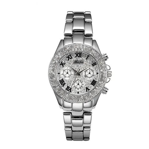 MISSFOX Ladies Waterproof Luxury Rhinestone Quartz Wristwatch