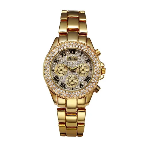 MISSFOX Ladies Waterproof Luxury Rhinestone Quartz Wristwatch