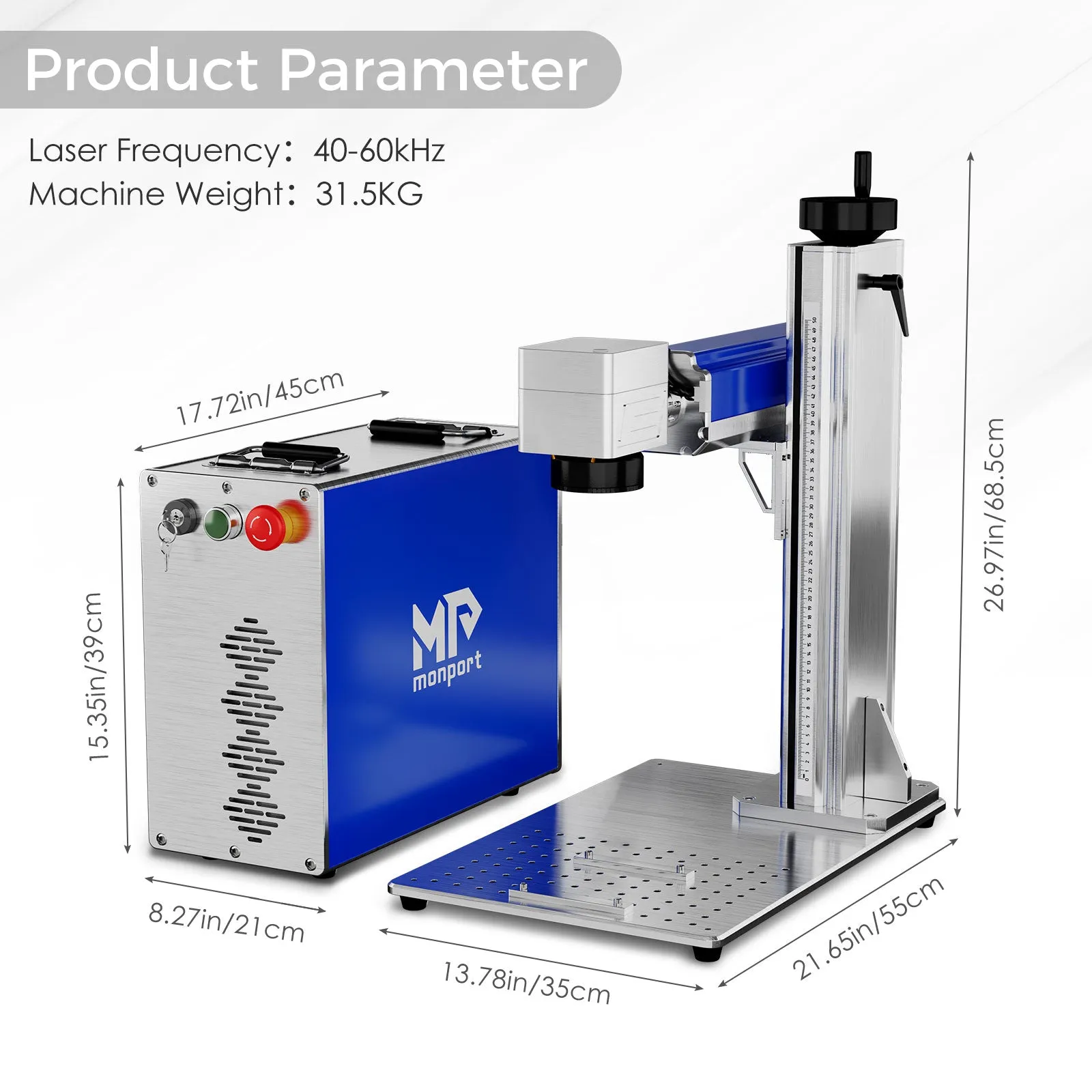 Monport GQ 30W (5.9" x 5.9") Fiber Laser Engraver & Marking Machine with FDA Approval