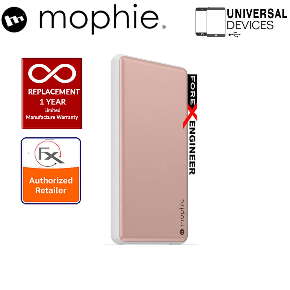 Mophie Powerstation Plus 6000mah Universal Powerbank with Built-in Switch-tip charging cable - Rose Gold