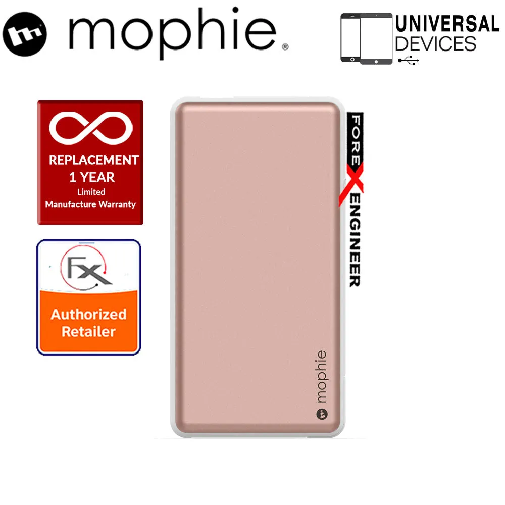 Mophie Powerstation Plus 6000mah Universal Powerbank with Built-in Switch-tip charging cable - Rose Gold