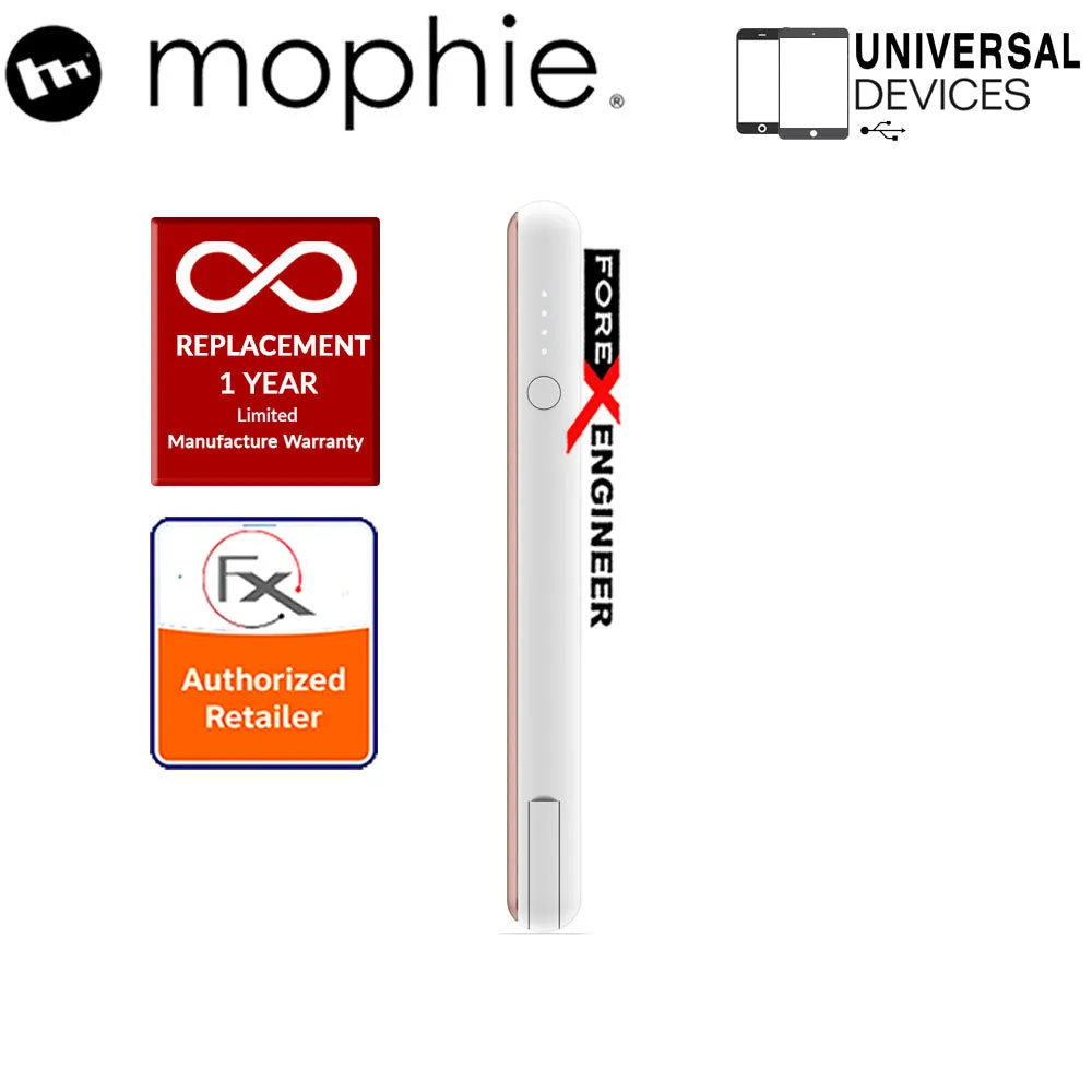 Mophie Powerstation Plus 6000mah Universal Powerbank with Built-in Switch-tip charging cable - Rose Gold