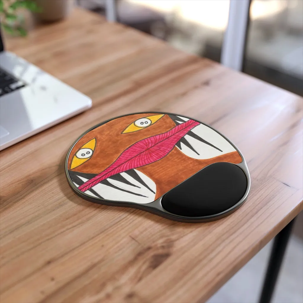 Mouse Pad With Wrist Rest AL BLUE DESIGNED ART