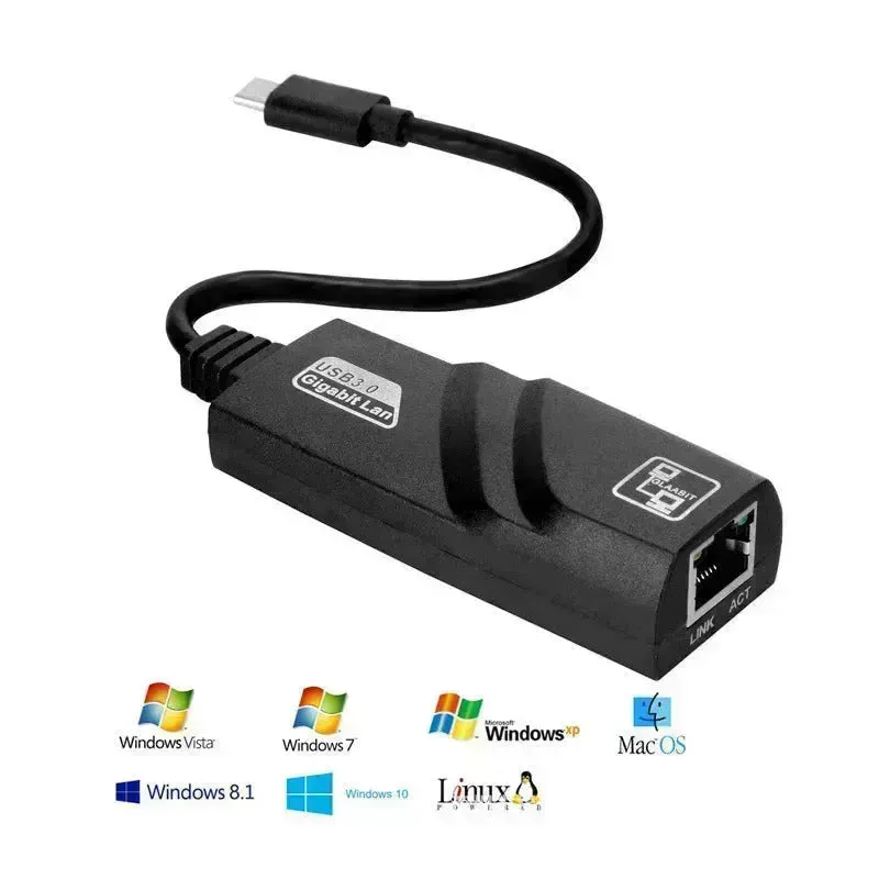 NIC Adapter Cable Type-C To RJ45 Gigabit Network Card To USB 3.1 Port