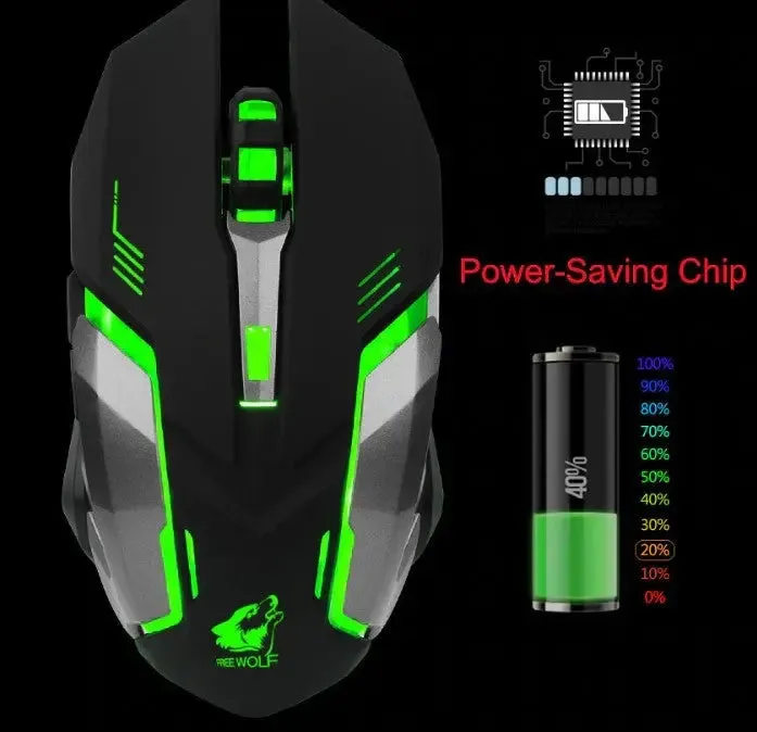 Ninja Dragon Stealth 7 Wireless Silent LED Gaming Mouse -Wireless Gaming Mouse