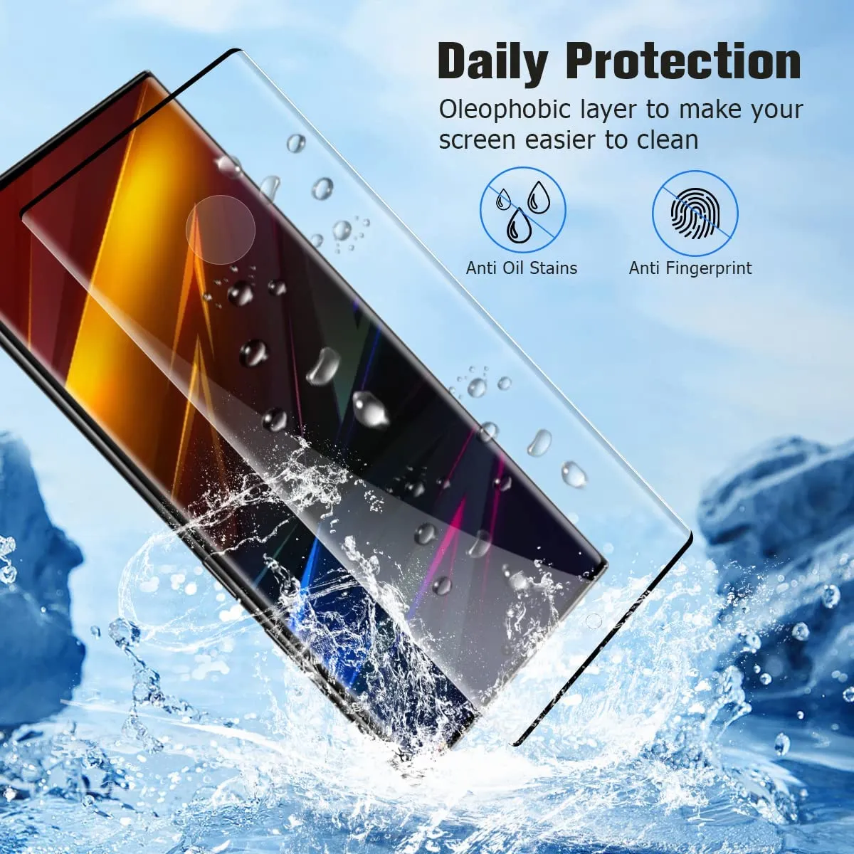 Pack Of 2 for Samsung Galaxy S23 Ultra Screen Protector | Tempered Glass Screen Protector- Black