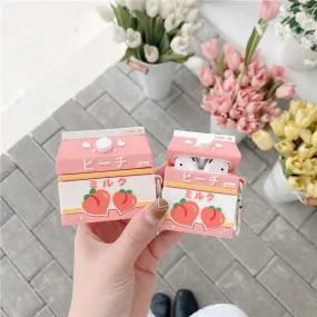 Peach Milk Carton Airpods Case