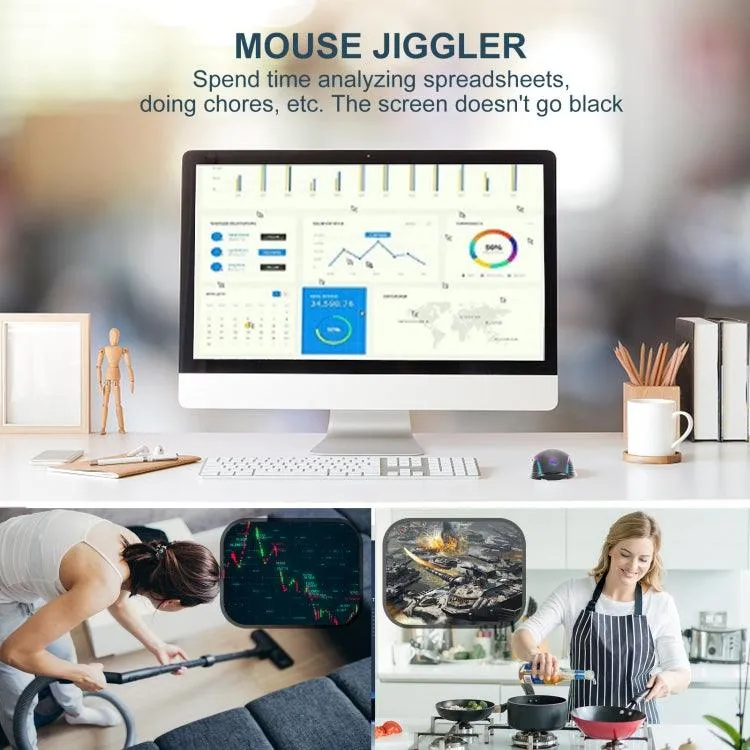 Portable E50 2.4G Wireless Mouse Jiggler with 7 Adjustable Keys