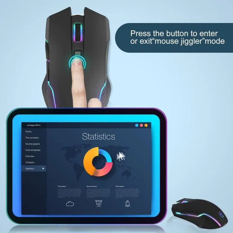 Portable E50 2.4G Wireless Mouse Jiggler with 7 Adjustable Keys