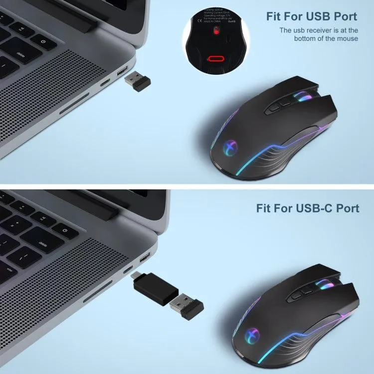 Portable E50 2.4G Wireless Mouse Jiggler with 7 Adjustable Keys