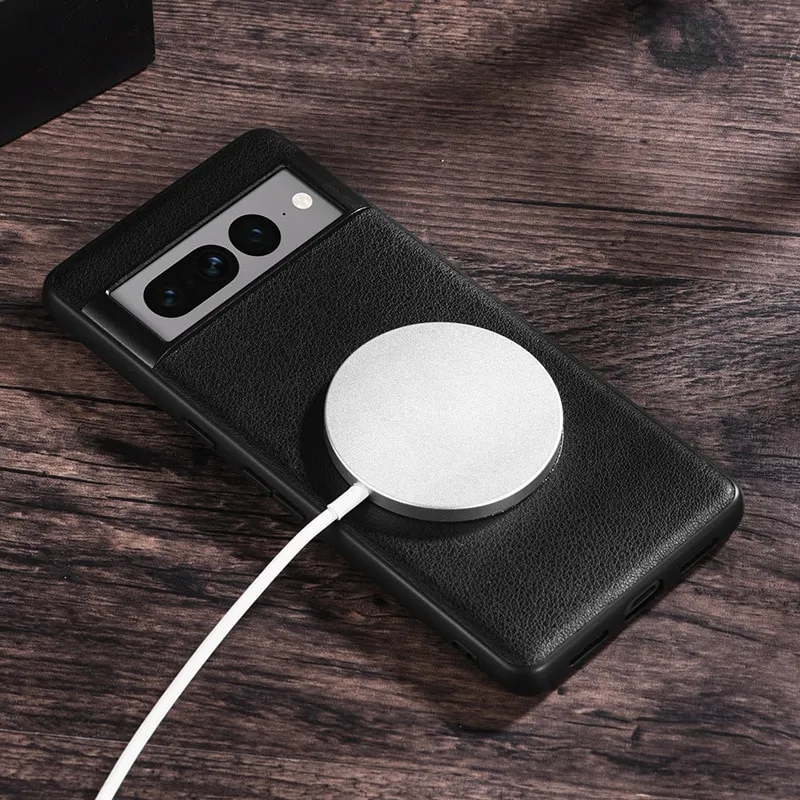 PU Leather Phone Case Magsafe Wireless Charge For Google Pixel 8 7