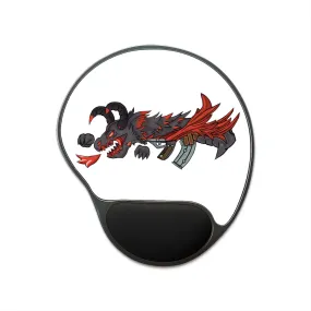 Red Dragon Gun Mouse Pad With Wrist Rest