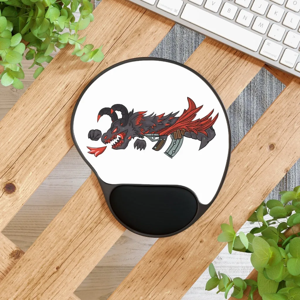 Red Dragon Gun Mouse Pad With Wrist Rest