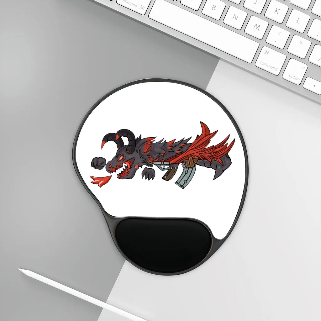 Red Dragon Gun Mouse Pad With Wrist Rest