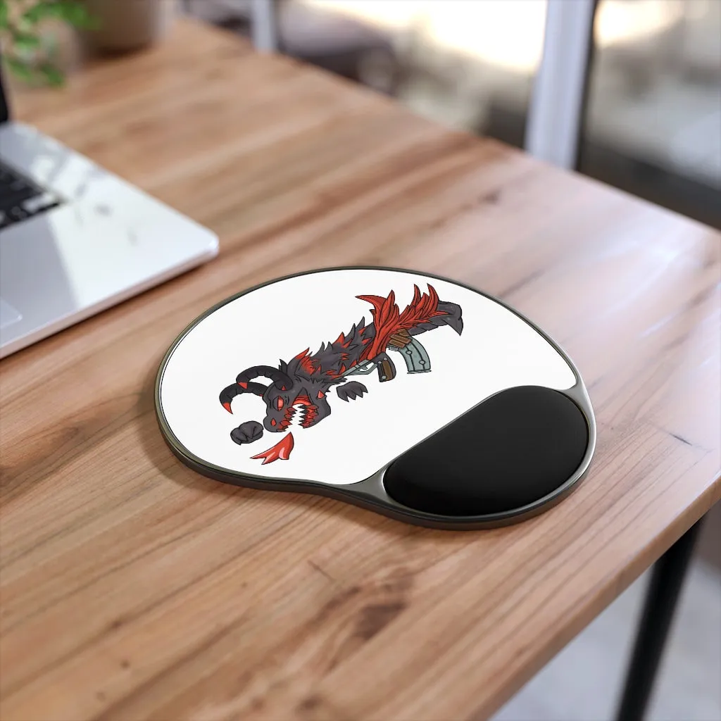 Red Dragon Gun Mouse Pad With Wrist Rest