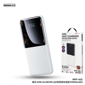 Remax rpp-622 20w 22.5w pd QC fast charge power bank 10000mah White