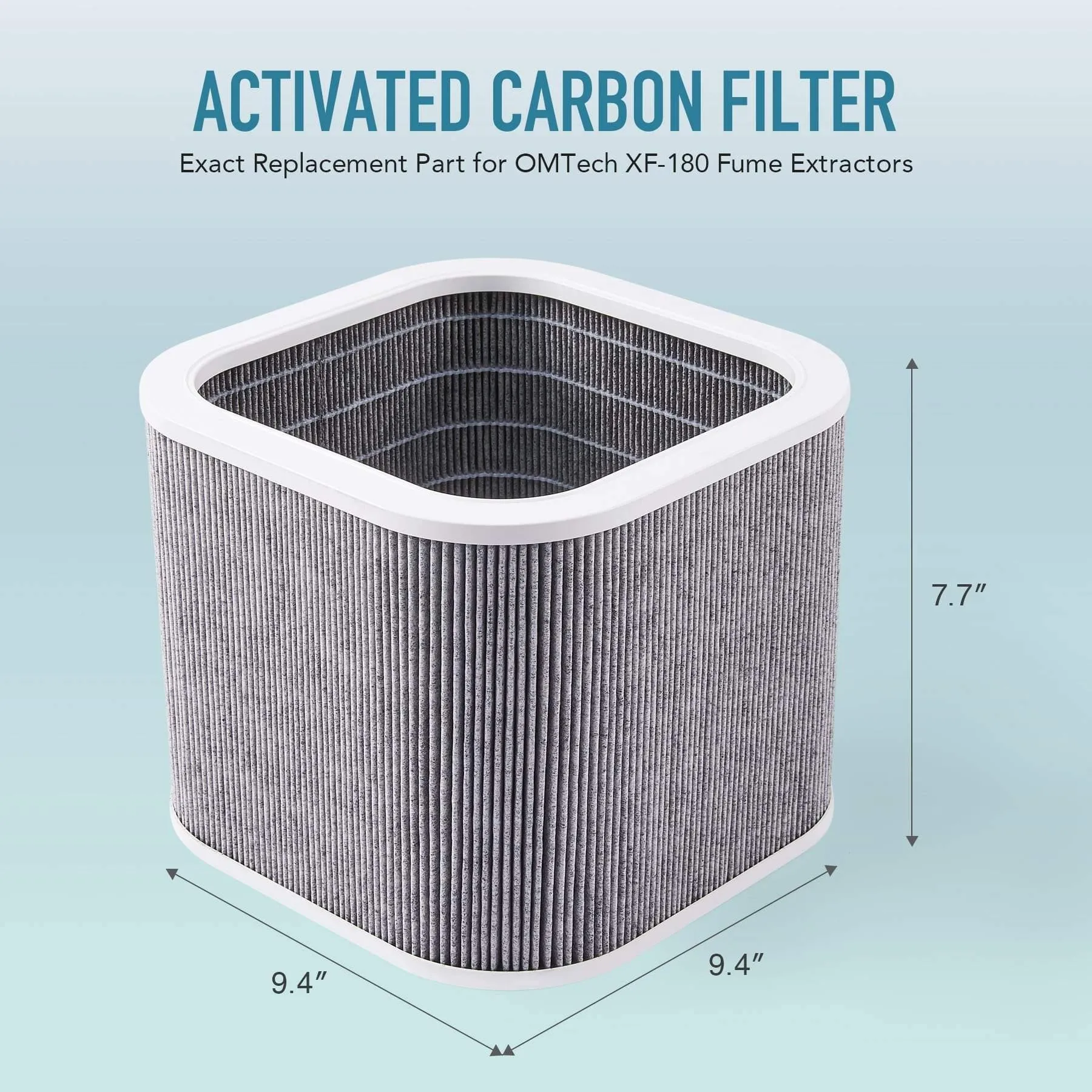 Replacement Activated Charcoal Air Filter for XF180 Fume Extractors, Box Style Air Purifiers