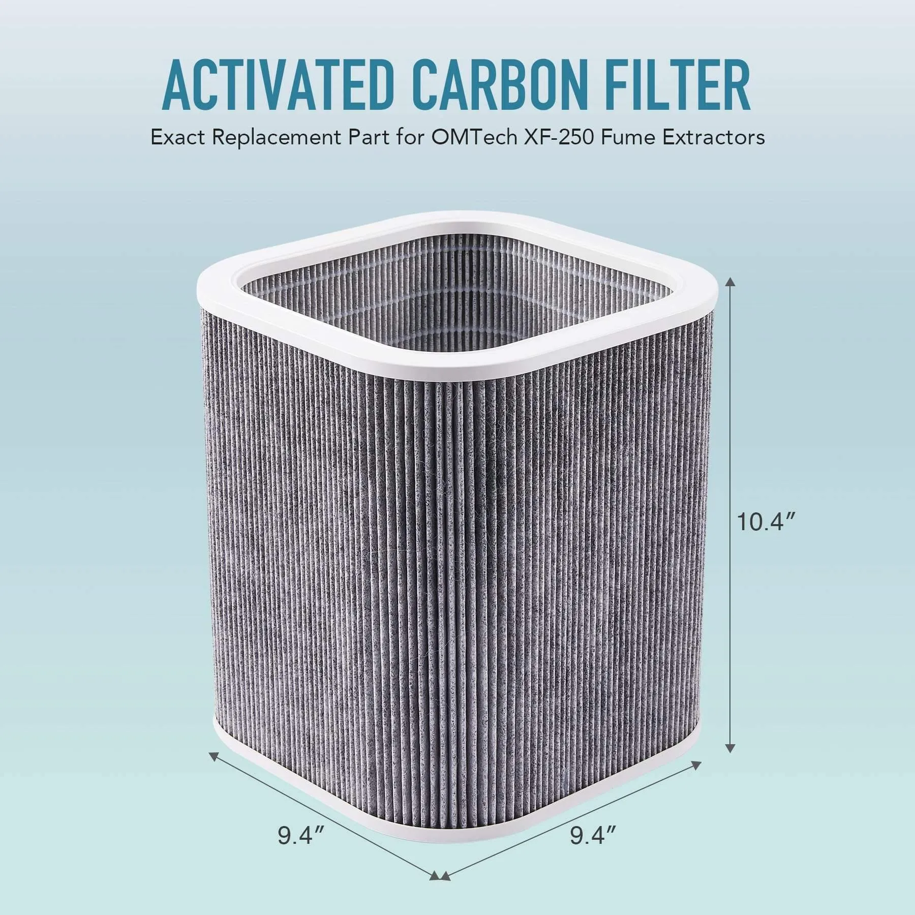 Replacement Activated Charcoal Air Filter for XF250 Fume Extractors, Box Style Air Purifiers