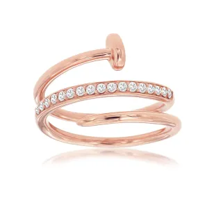 Rose Gold Nail Style Diamond Band