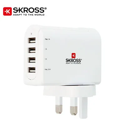 SKROSS 4 Port USB Charger - UK